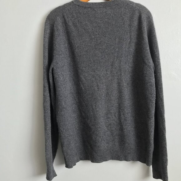 THE MENS STORE CASHMERE SWEATER GRAY V NECK LONG SLEEVE PULLOVER MEDIUM - Picture 4 of 9
